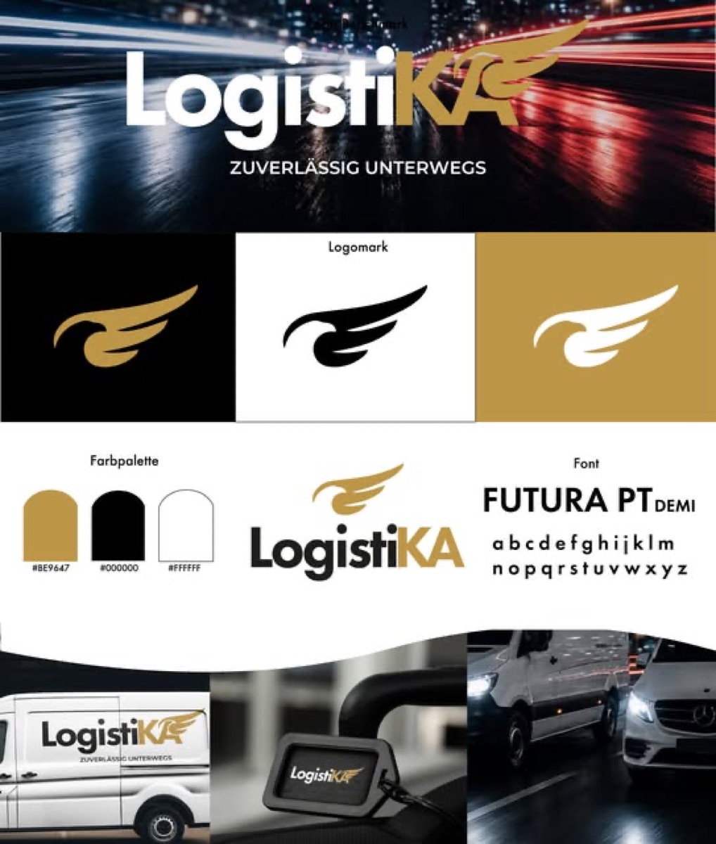 Corporate-Design-Übersicht mit Logovarianten, Schrift und Farbwelt