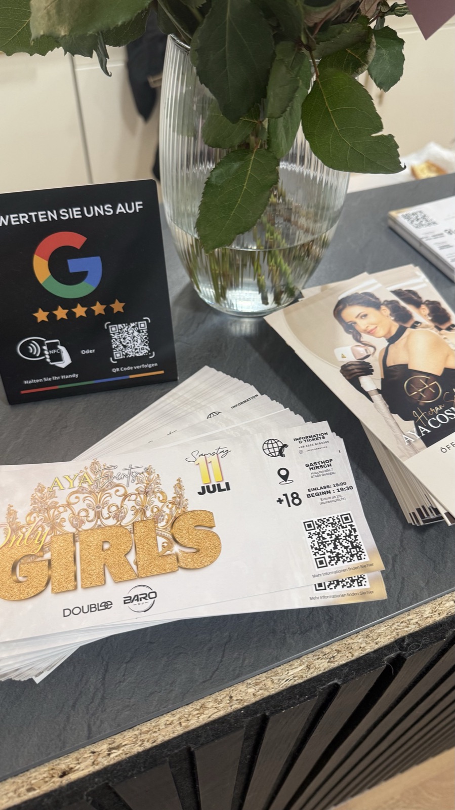 Google-Bewertungskarten und Drucksachen
